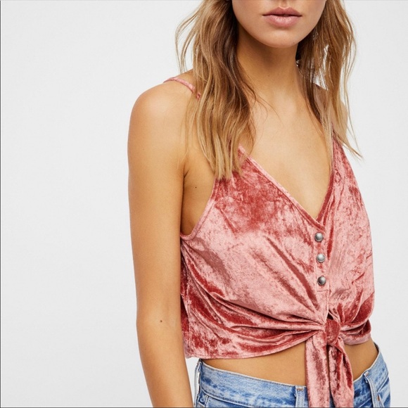 BY FREE PEOPLE Velvet Crop Top!❤️🎁 - Picture 1 of 7